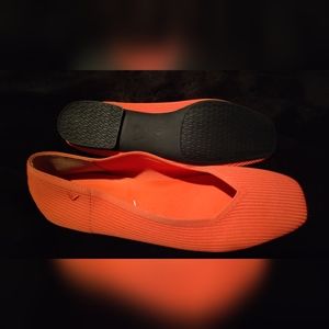 Vivaia Margot Square-Toe V-Cut Flats Coral Orange size 41